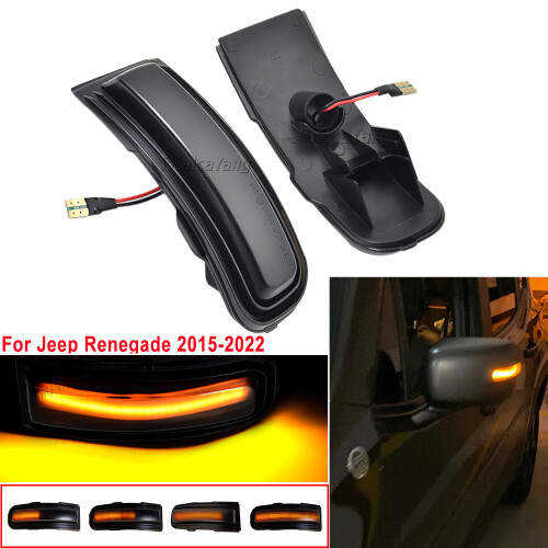 2PCS For Jeep Renegade 2015 2016-2022 Sequential Flash Side View Mirror 2