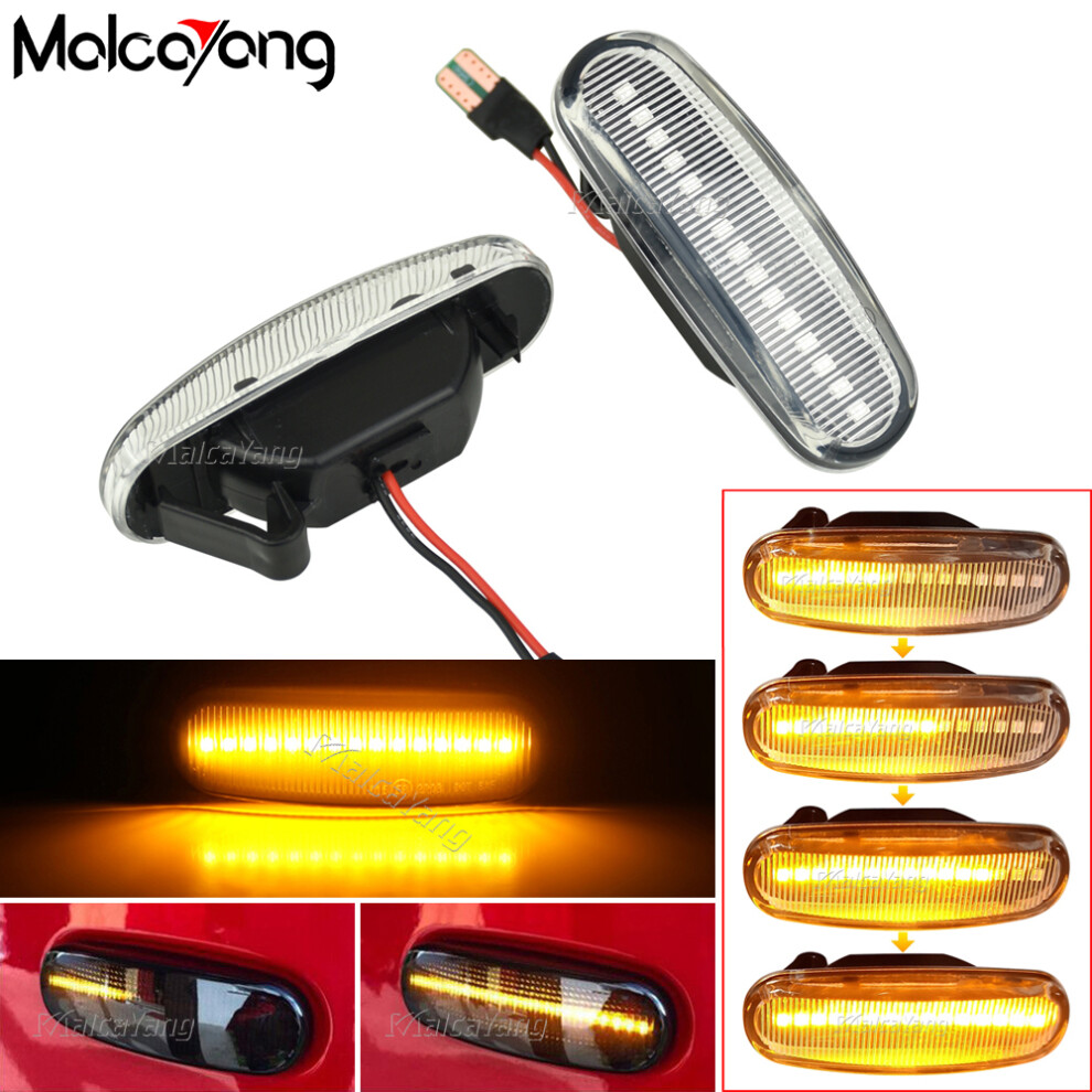 2Pcs Dynamic Led Turn Signal Side Marker Car Repeater Lamp For Fiat Light 9158106974884