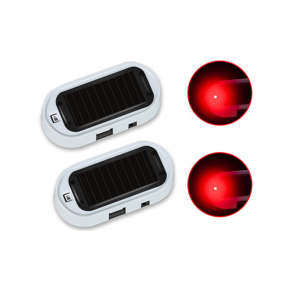 2Pcs Led Solar Powered Fake Security Car Simulated Dummy Alarm Wireless Light 9158106987068