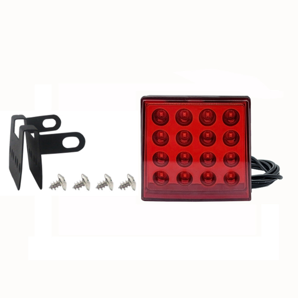 Square F1 Style 16Led Strobe Brake Pilot Car Lights For Motorcycle Rear 9158106978769