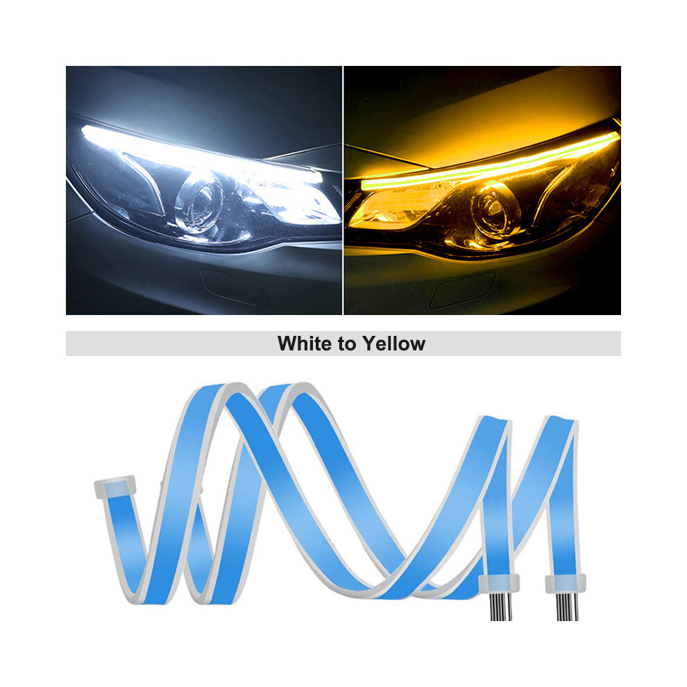 2Pcs 12V Led Drl Daytime Running Car Flexible Waterproof Strip Auto Light 9158106988027