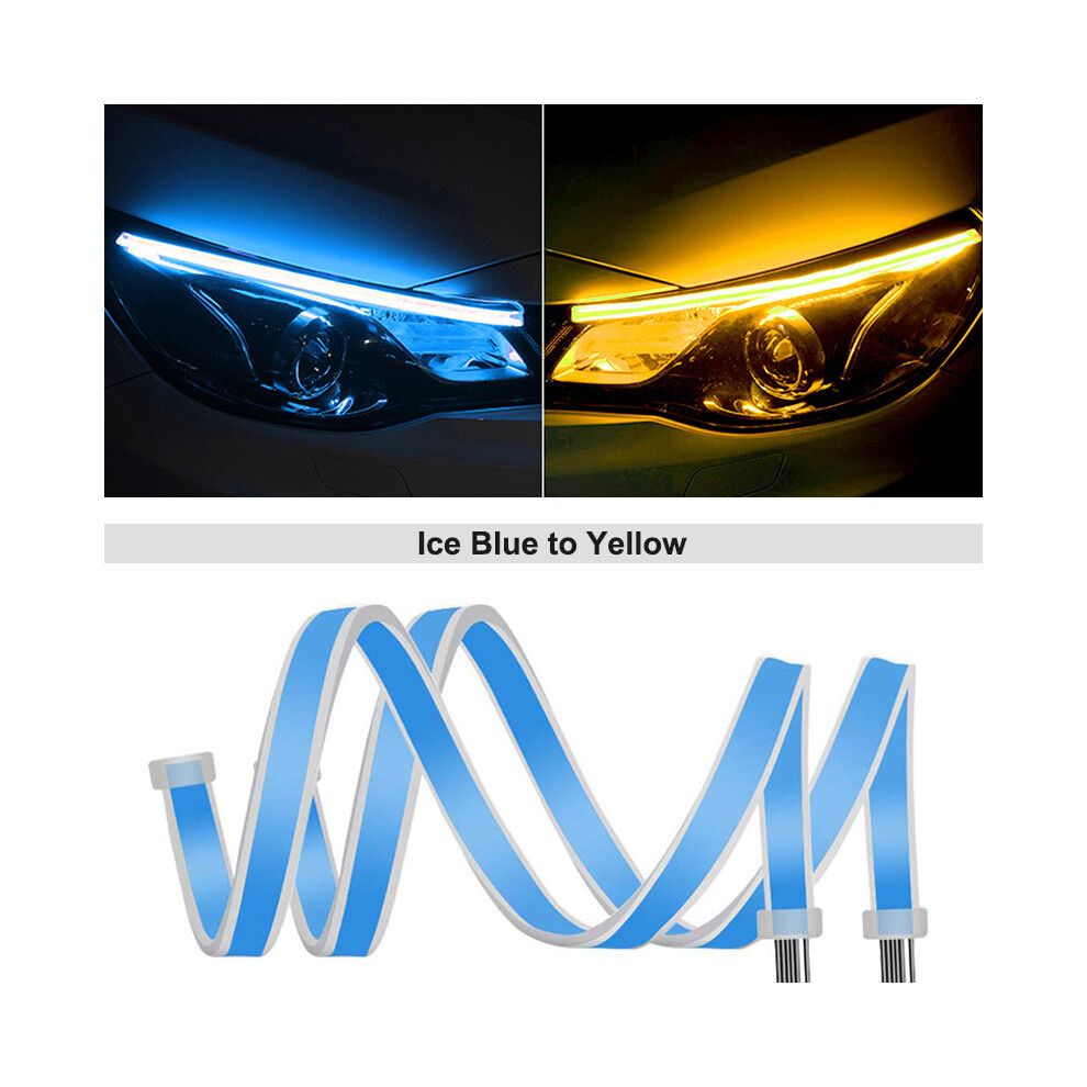 2Pcs 12V Led Drl Daytime Running Car Flexible Waterproof Strip Auto Light 9158106988928