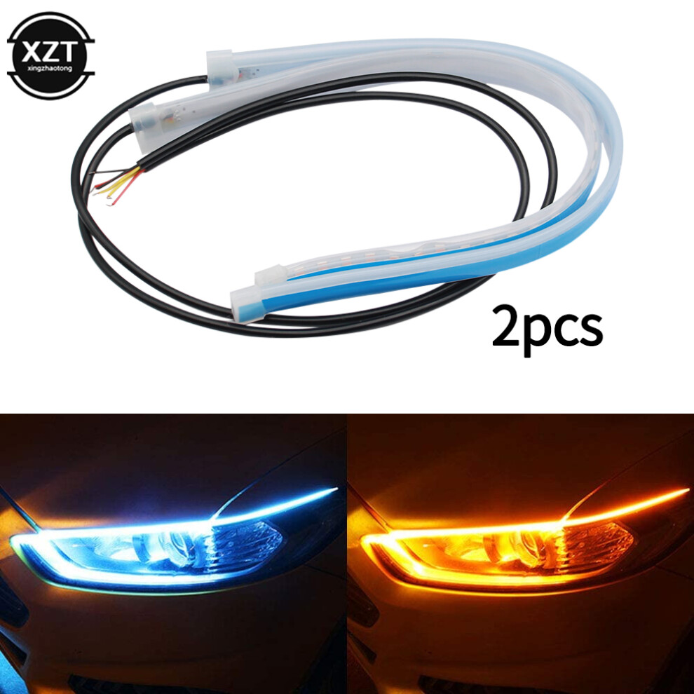 2Pcs Led Drl Daytime Running Car Flexible Waterproof Strip Auto Light 9158106986924