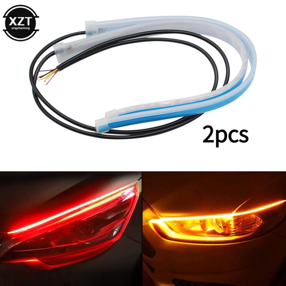2Pcs Led Drl Daytime Running Car Flexible Waterproof Strip Auto Light 9158106991737