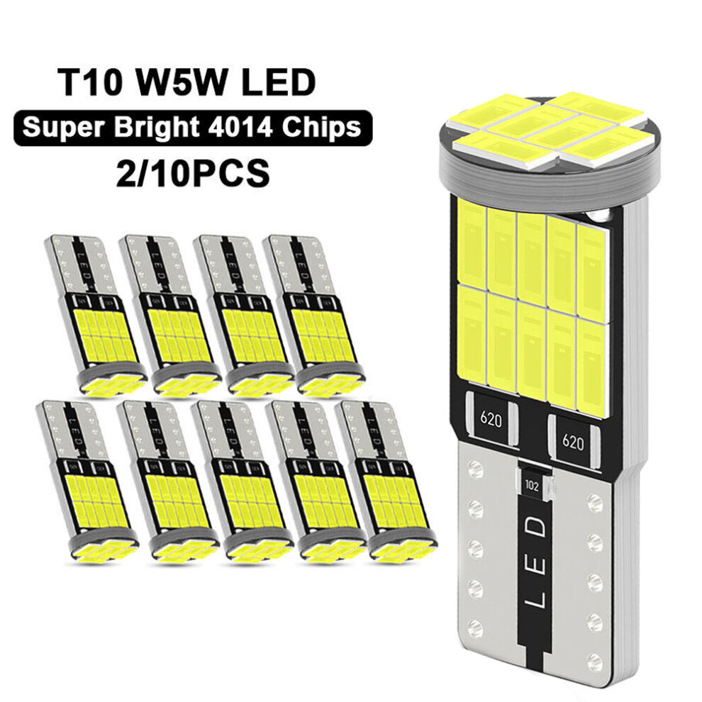2/10Pcs W5w T10 Led Bulbs Canbus 4014 26Smd 6000K 168 194 Led 5W5 Interior 9158107002067