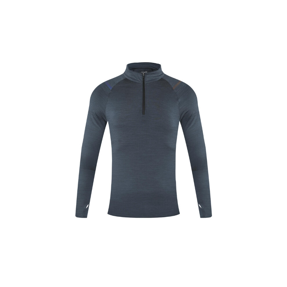 (Dark Gray, M) Football Jersey Long Sleeves Stand collar Half zipper Thumb Sleeve for Adult Women and Men-image-OPC-PFH6HCD-NEW