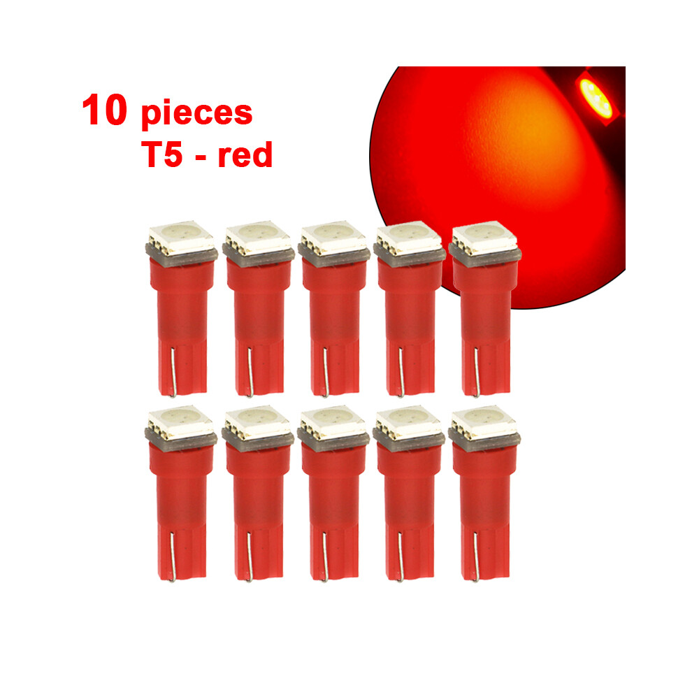10 Pieces Instrument Car Lights T5 Led Bulb 5050 Smd Dashboard Warning White 9158107005501