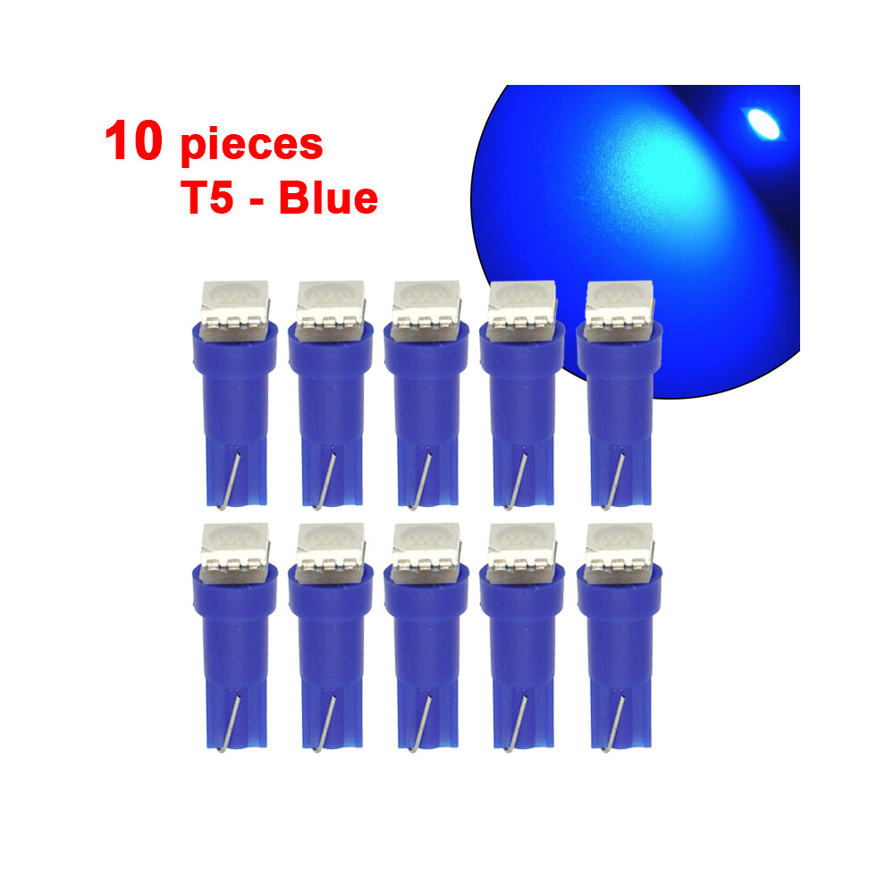 10 Pieces Instrument Car Lights T5 Led Bulb 5050 Smd Dashboard Warning White 9158107003378