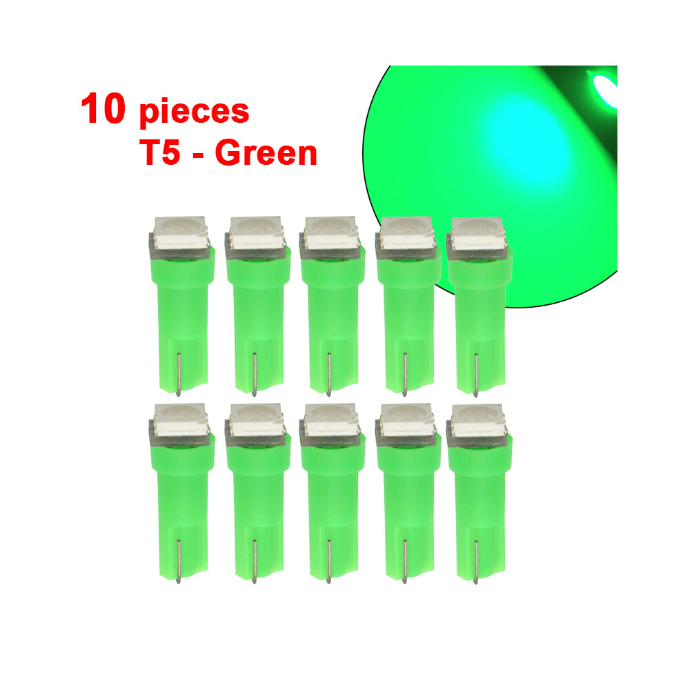 10 Pieces Instrument Car Lights T5 Led Bulb 5050 Smd Dashboard Warning White 9158107007970
