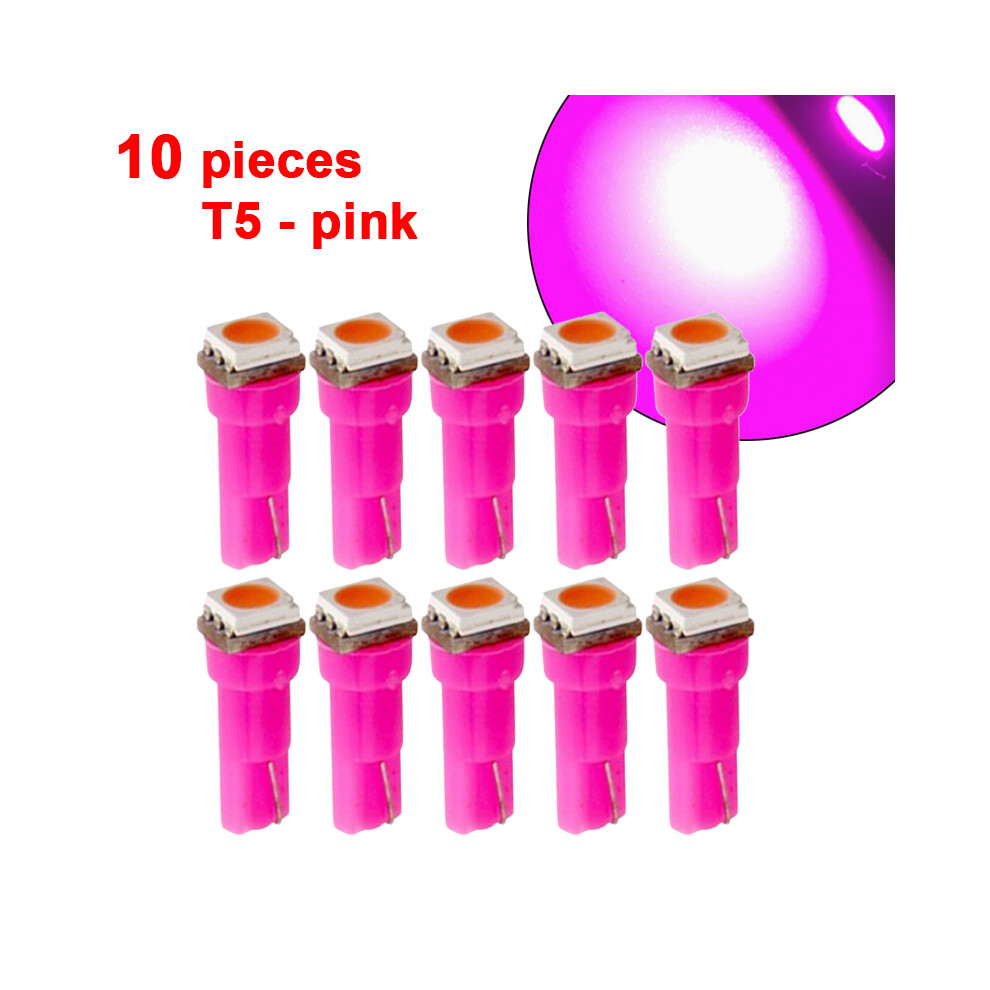 10 Pieces Instrument Car Lights T5 Led Bulb 5050 Smd Dashboard Warning White 9158107007260
