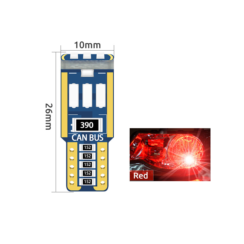 10Pcs T10 W5w Led Bulbs Canbus 194 501 4014 9Smd Led Interior Dome Car 9158107009363