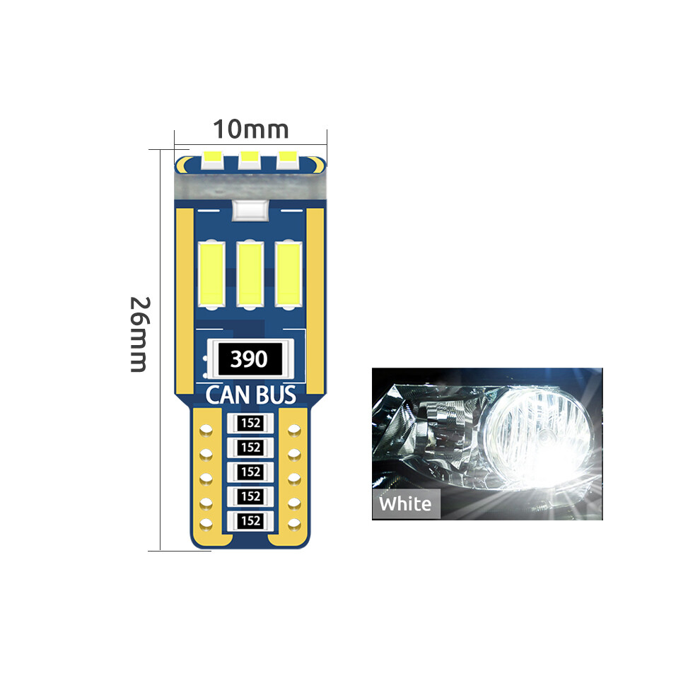 10Pcs T10 W5w Led Bulbs Canbus 194 501 4014 9Smd Led Interior Dome Car 9158107009486