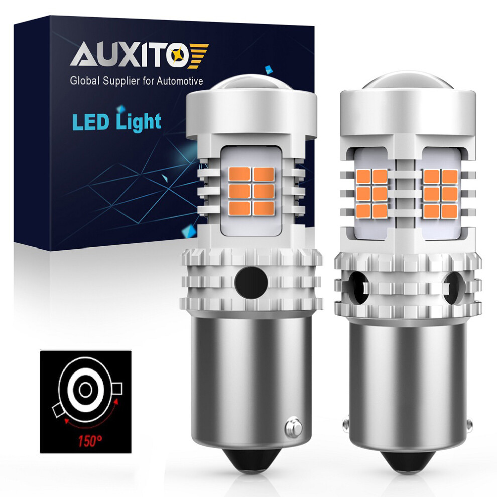2Pcs 1156 Ba15s Bau15s Led Bulb Canbus No Hyper Flash P21w Py21w Amber 9158107003712