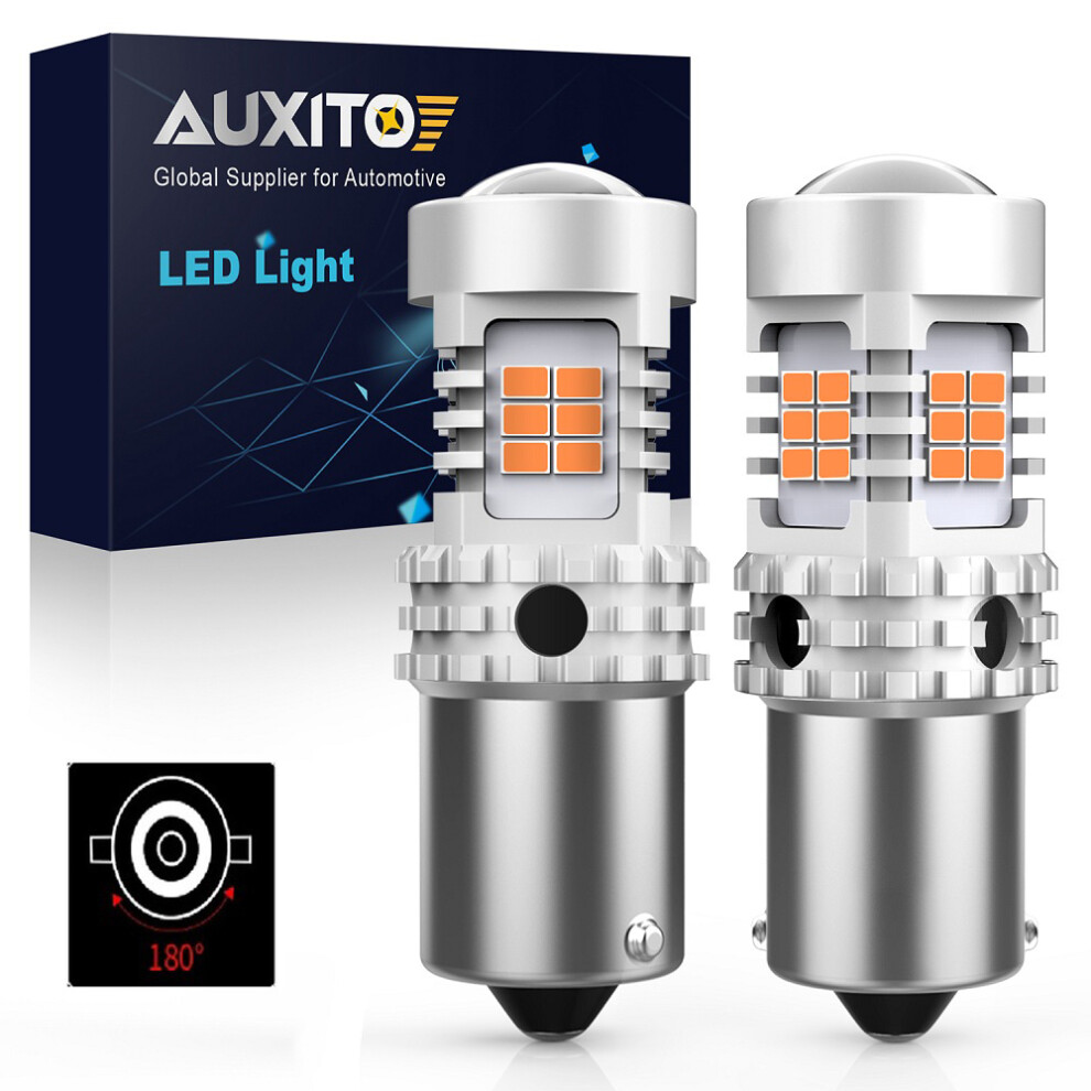 2Pcs 1156 Ba15s Bau15s Led Bulb Canbus No Hyper Flash P21w Py21w Amber 9158107011687