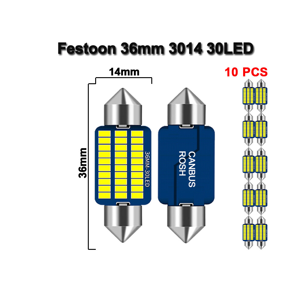10 PCS LED Bulb Canbus C10W C5W LED Festoon 31mm 36mm 39mm 41mm 12V 6500K-image-OPC-PFH76QY-NEW