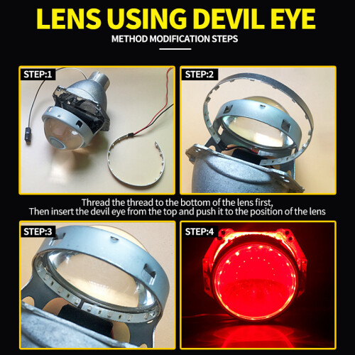 2PCS 360 degree flash LED demon eye COB Angel eye modified headcar lights 2