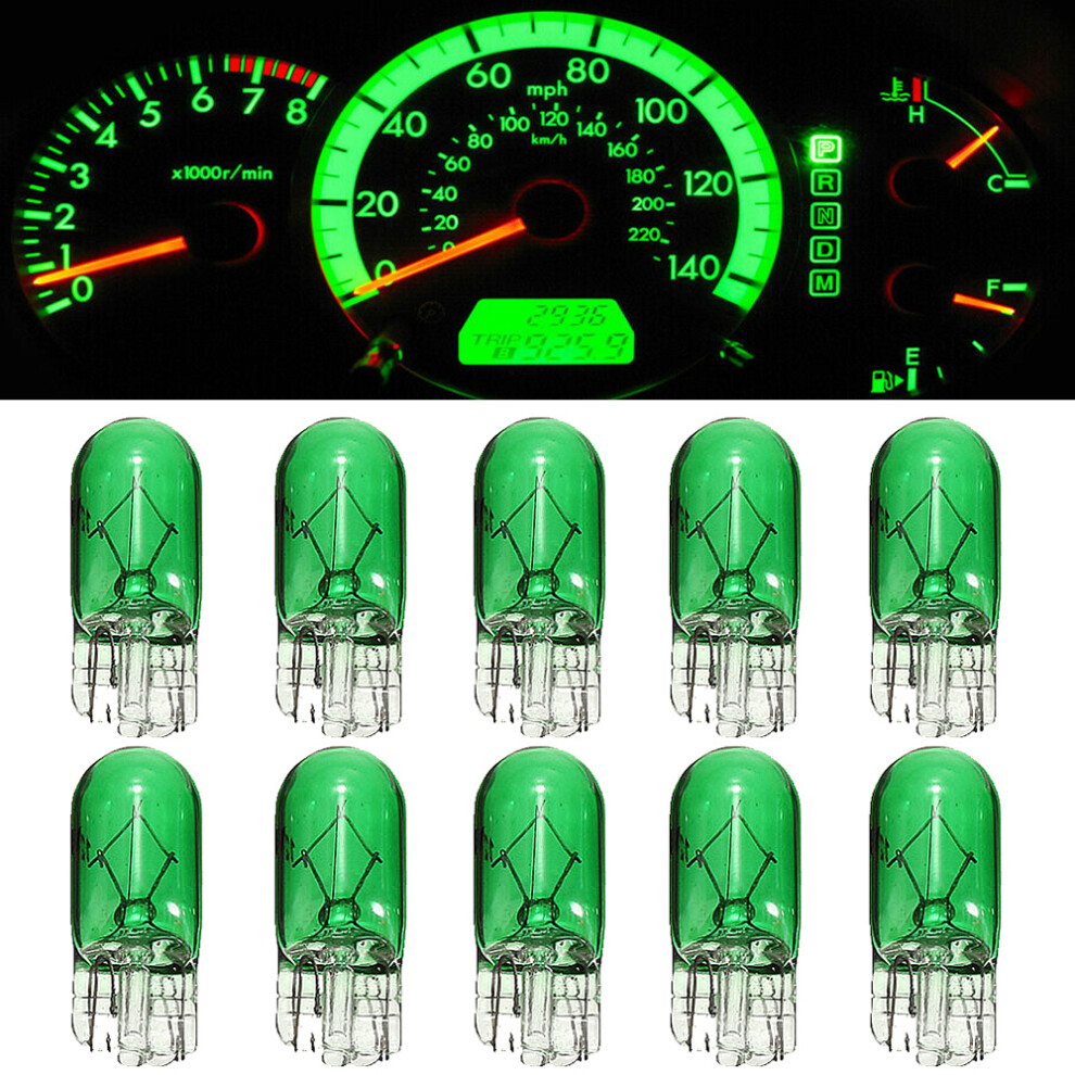10Pcs T10 Halogen 3W 194 158 Wedges 12V Auto Lamp Bulbs Instrument White 9158107012226