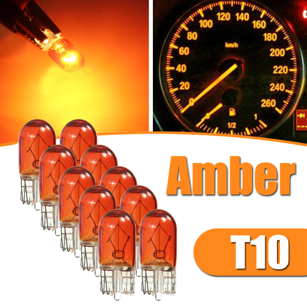 10Pcs T10 Halogen 3W 194 158 Wedges 12V Auto Lamp Bulbs Instrument White 9158107027404
