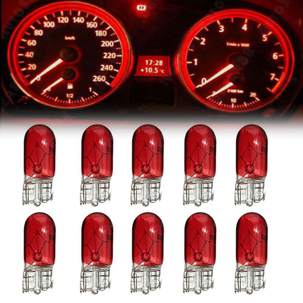 10Pcs T10 Halogen 3W 194 158 Wedges 12V Auto Lamp Bulbs Instrument White 9158107027565