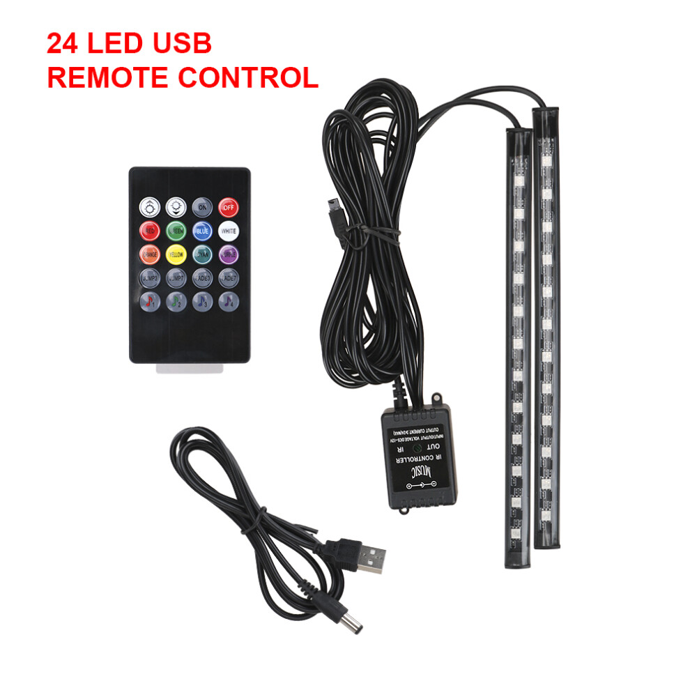 12V Diy Interior Ambient Mood Car Lights Led Strips Rgb Lamps 24-48 Beads 9158107023208