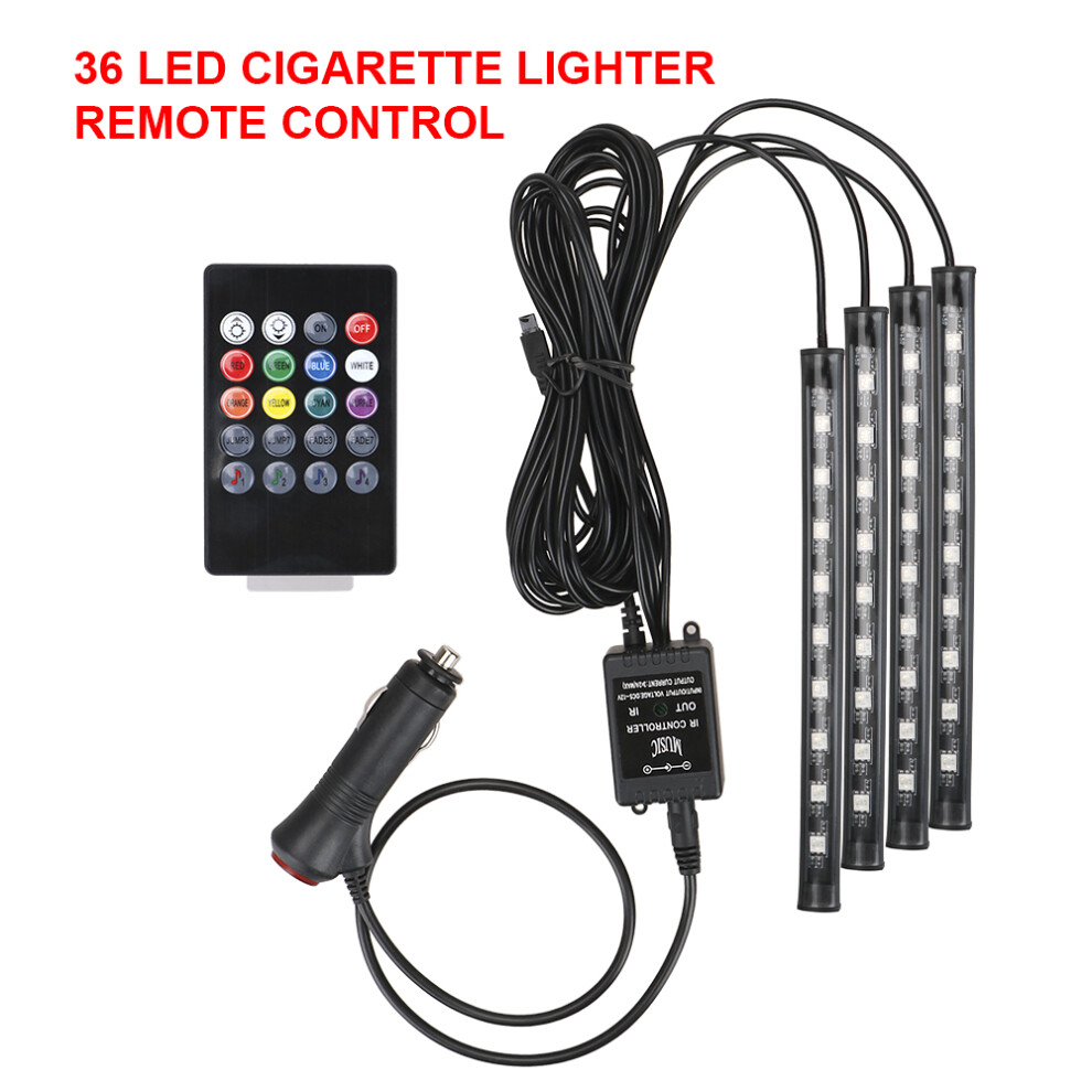 12V Diy Interior Ambient Mood Car Lights Led Strips Rgb Lamps 24-48 Beads 9158107024946