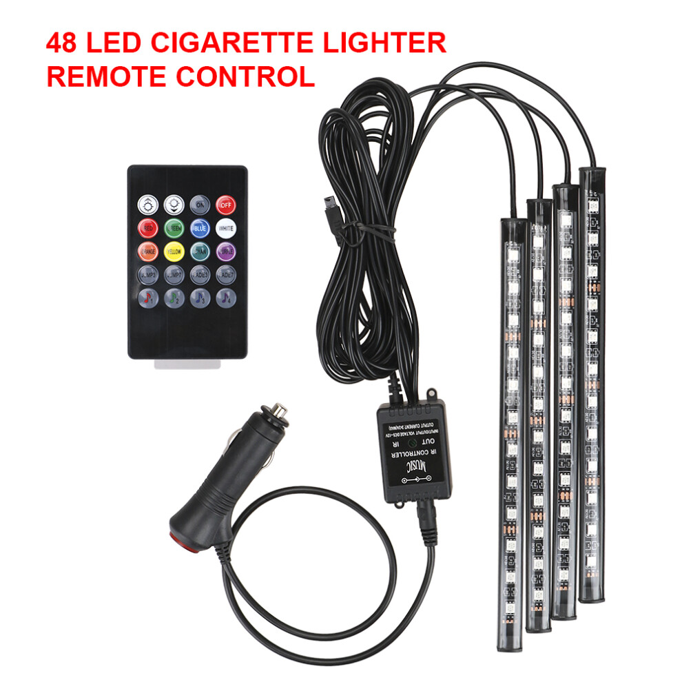 12V Diy Interior Ambient Mood Car Lights Led Strips Rgb Lamps 24-48 Beads 9158107029286