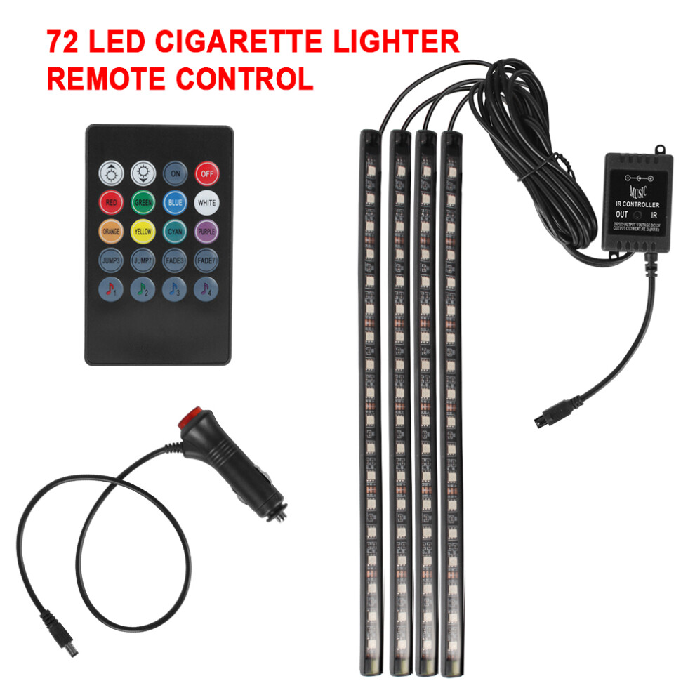 12V Diy Interior Ambient Mood Car Lights Led Strips Rgb Lamps 24-48 Beads 9158107029811