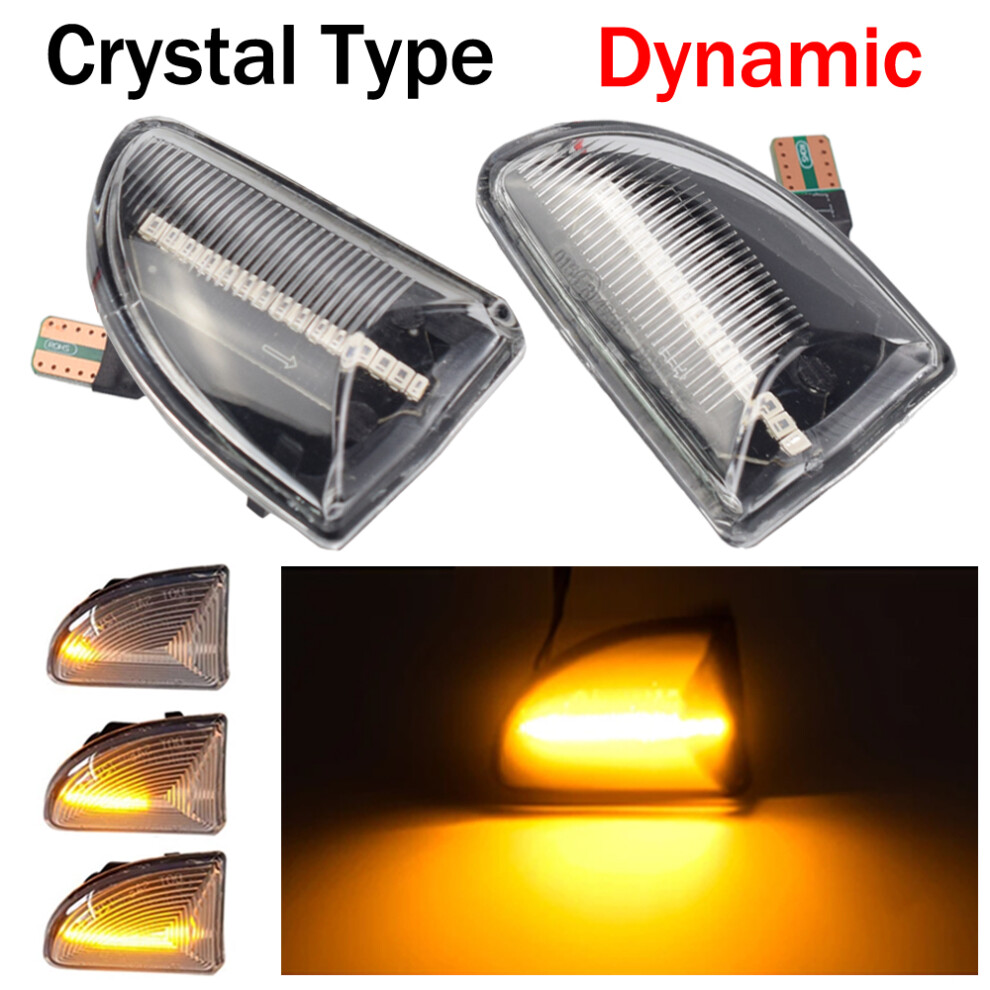 2Pcs Smoked Lens Led Dynamic Side Marker Car Turn Signal Car Amber/Light 9158107018105