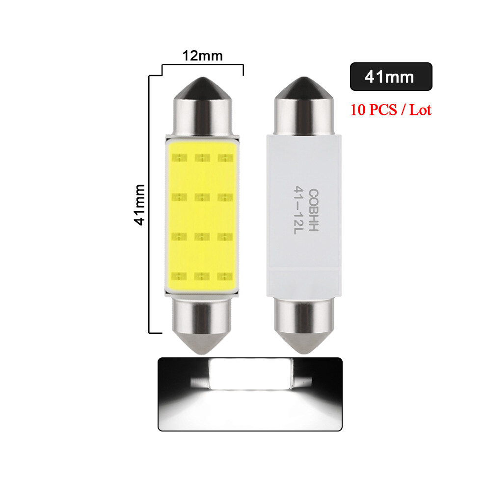 10 Pcs Led Bulb C10w C5w Festoon Led Cob 31Mm 36Mm 39Mm 41Mm 12V Whtit 9158107024427