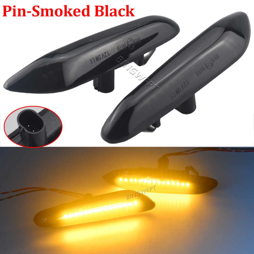 Smoke Lens Dynamic Flowing Led Turn Signal Side Marker Car Blinker Light 9158107022034