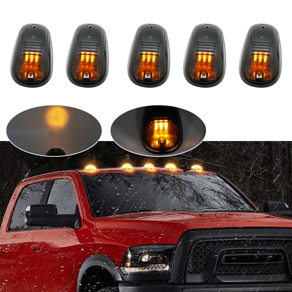 5Pcs Led Cab Roof Top Marker Running Car Lights For Truck Amber/White 9158107019775