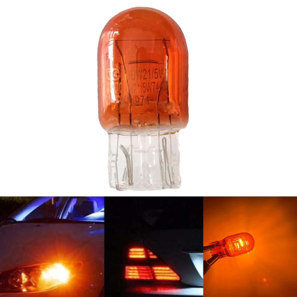 10Pcs T20 W21 5W Drl Turn Signal Brake Stop Tail Car Lights Bulb 7443 9158107027626