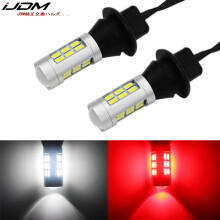 7440 W21W T20 LED White/Red Dual-Color 1156 P21W 7506 LED Bulbs For Backup
