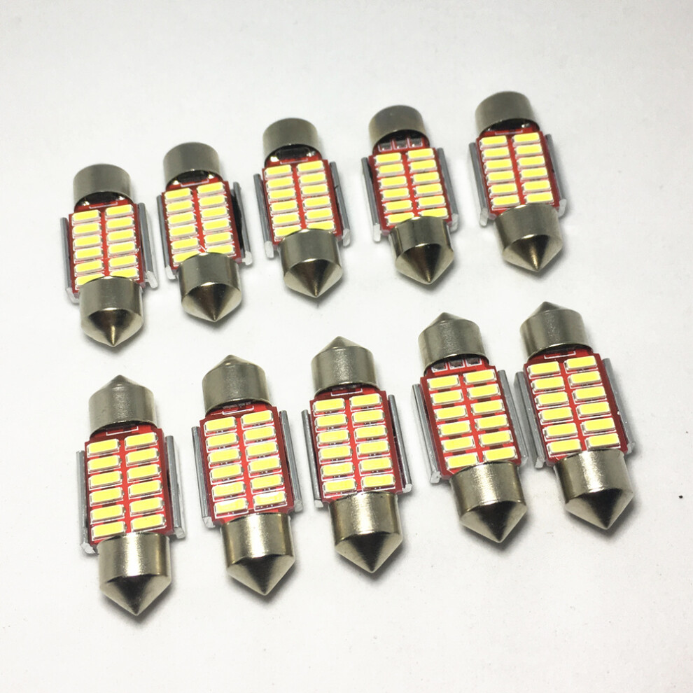 10Pcs Festoon 31Mm 36Mm 39Mm 42Mm Led Bulb C5w Super Bright 4014 Smd Canbus 9158107036253