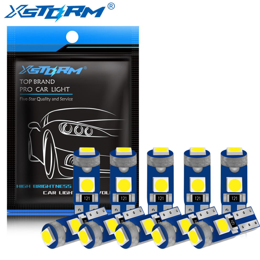 10Pcs T5 Led Bulb W3w W1.2w Led Canbus Interior Car Lights Dashboard Warming 9158107034822