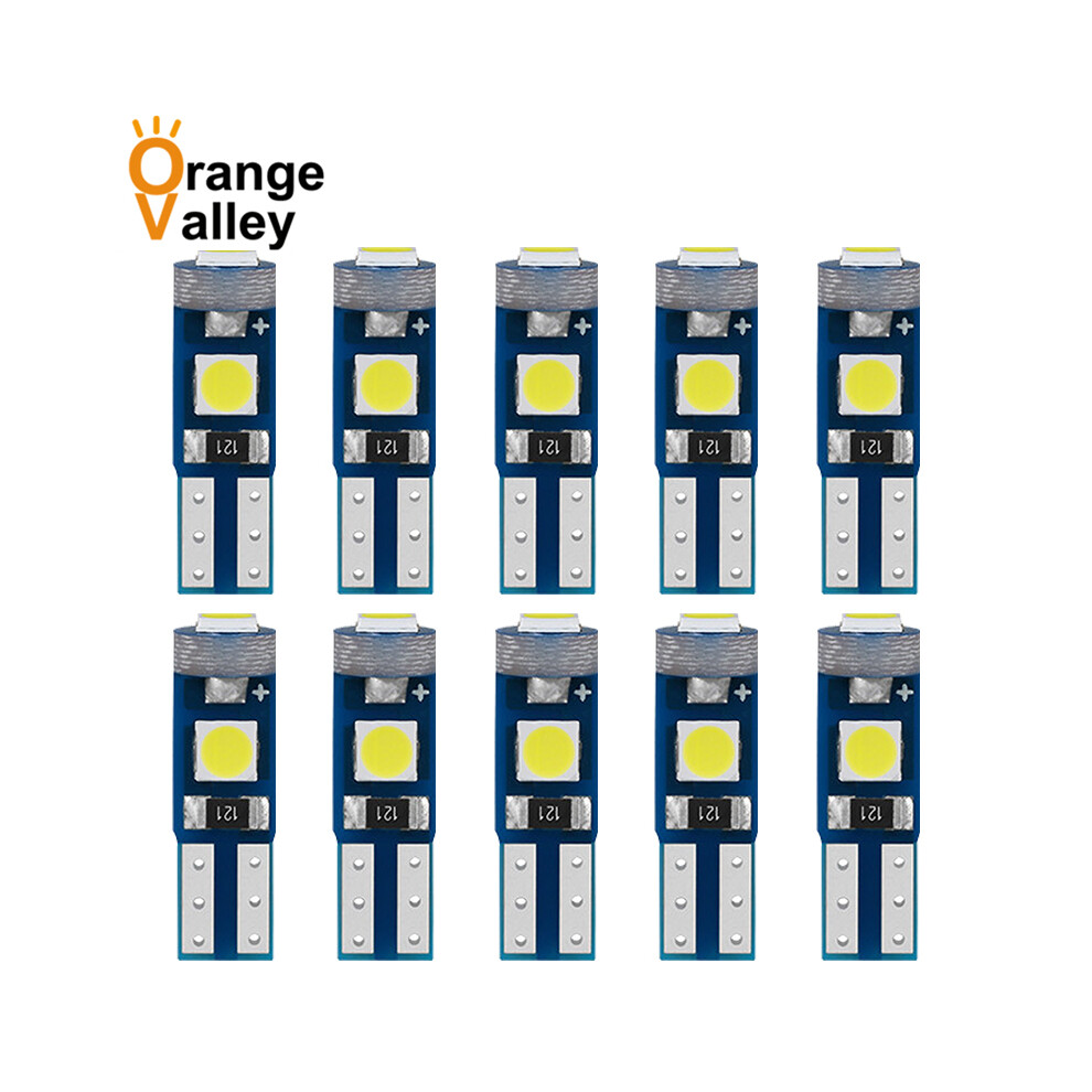 10Pcs T5 3030 Smd W1.2w 73 74 3 Leds Wedge Instrument Panel Speedometer 9158107039377