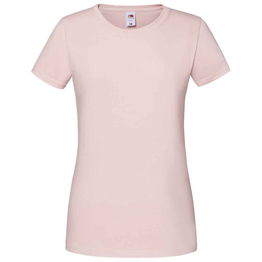 (XL, Powder Rose) Fruit Of The Loom Womens/Ladies Iconic Ringspun Cotton T-Shirt