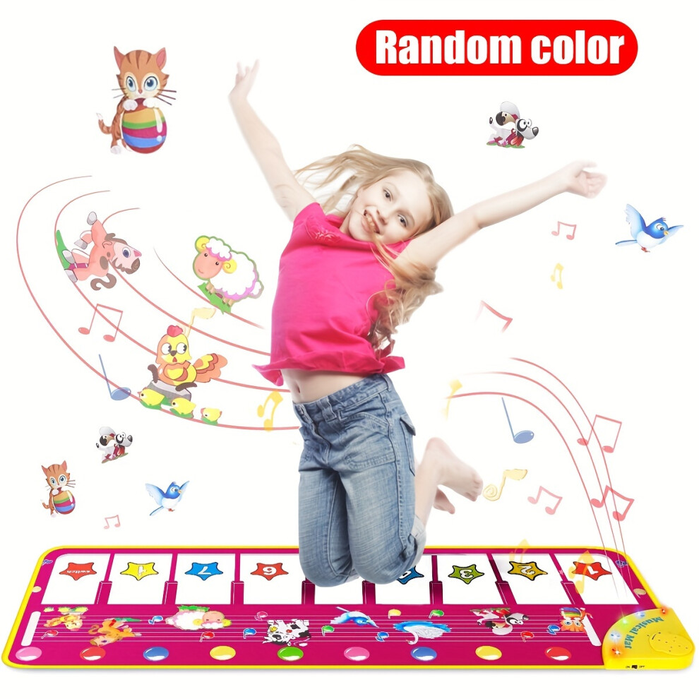 (Purple) Multifunctional Kids Piano Mat, Early Education Musical Keyboard Playmat Purple Bghone