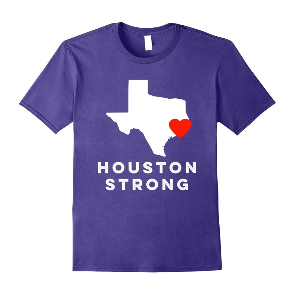 (L) I Love Houston Texas T-Shirt-Hurricane Support HoustonStrong-Father's Day