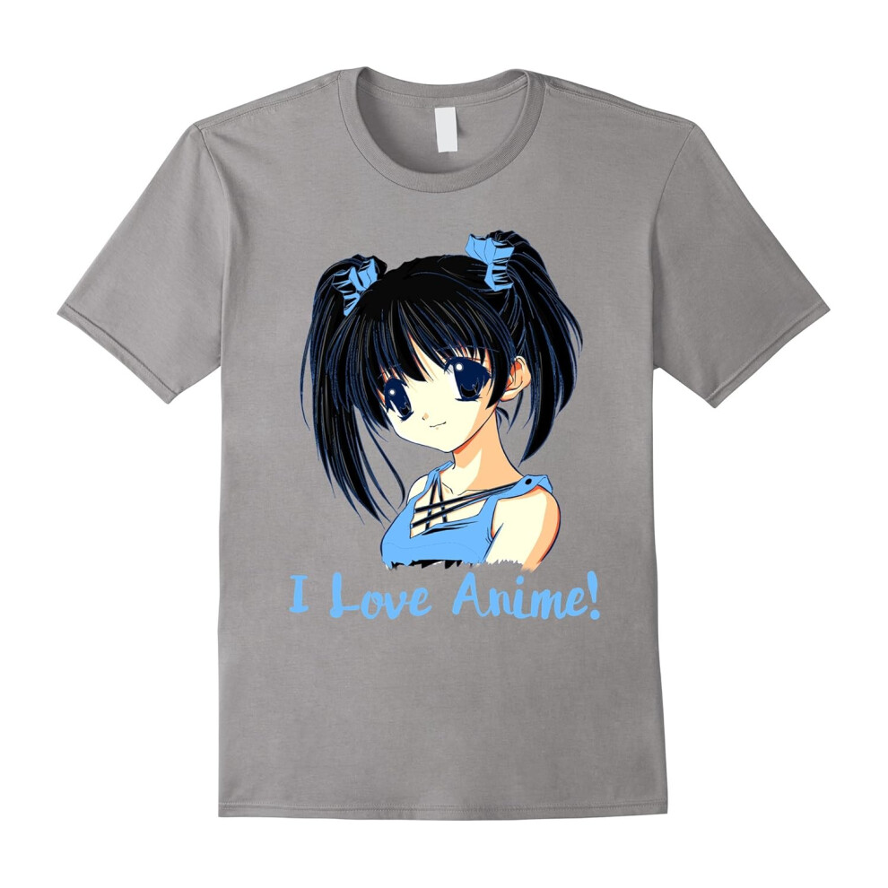 (L) I Love Anime! Anime Girl T-Shirt-Father's Day