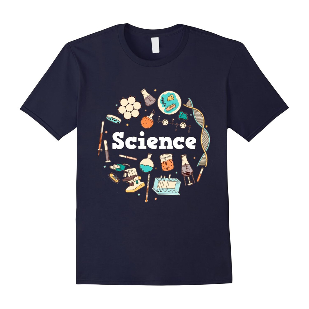 (M) Science Lab Equipment Molecules Shirt Science Lover Gift-Father's Day