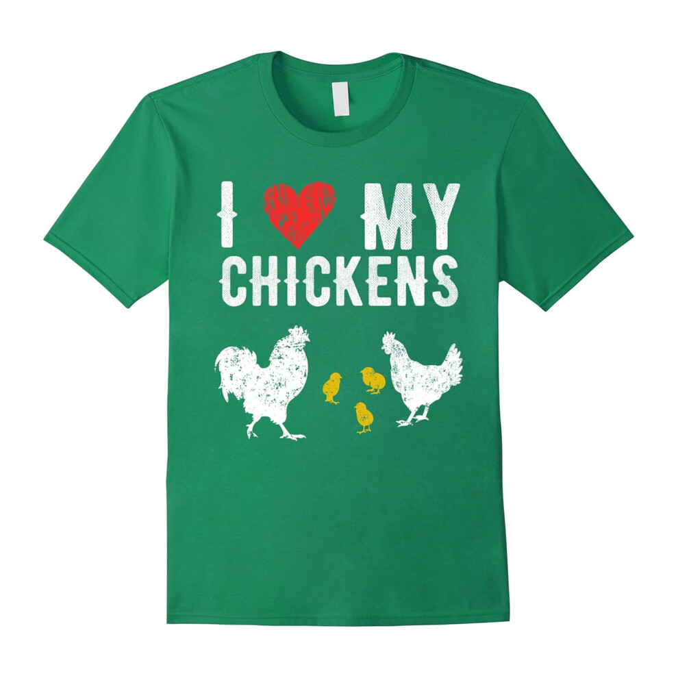 (XL) I Love My Chicken Graphic Tee T-Shirt-Father's Day