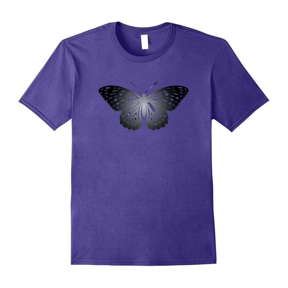 (XXL) Black Butterfly Artsy Lepidoptera T-Shirt For Nature Lovers-Father's Day