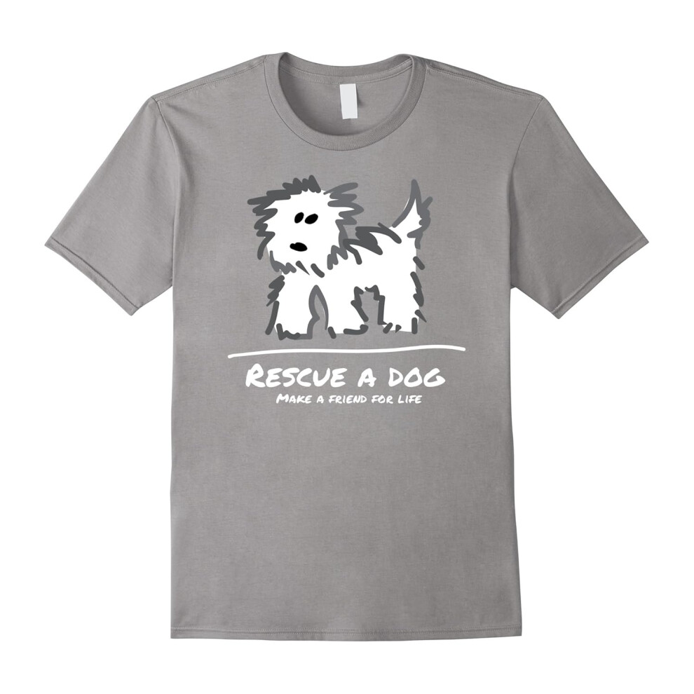 (L) Rescue a Dog T-Shirt, Don't Shop Adopt! Animal Lover-Father's Day