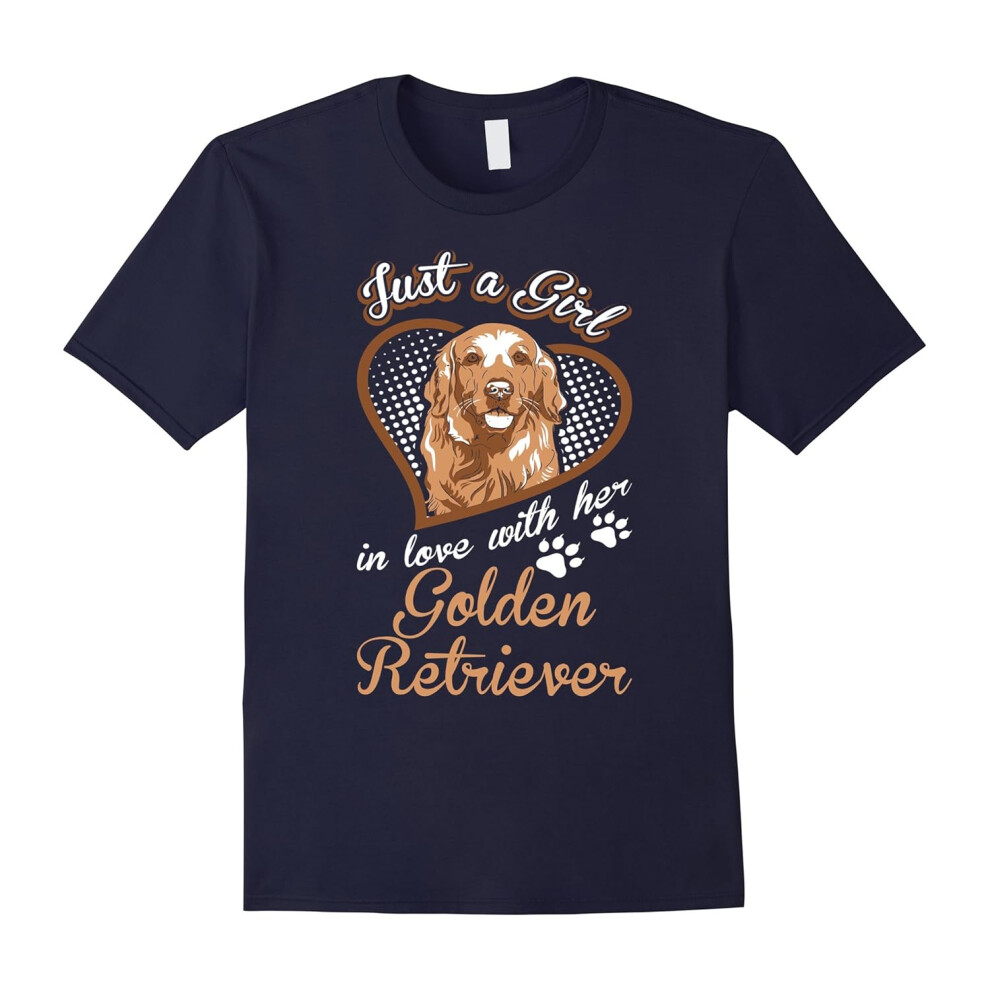 (S) Just A Girl In Love With Her Golden Retriever Dog TShirt-Father's Day