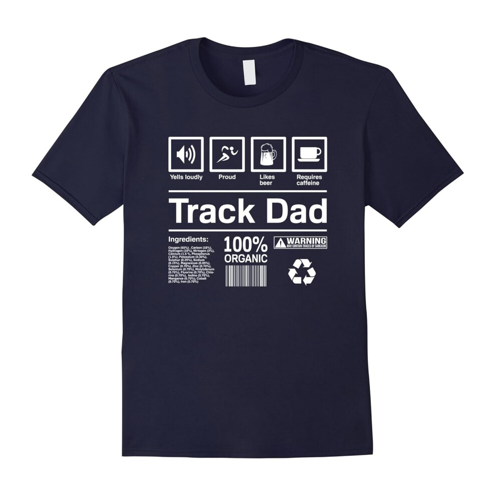 (XL) Mens Track Dad T-Shirt Gift-Father's Day