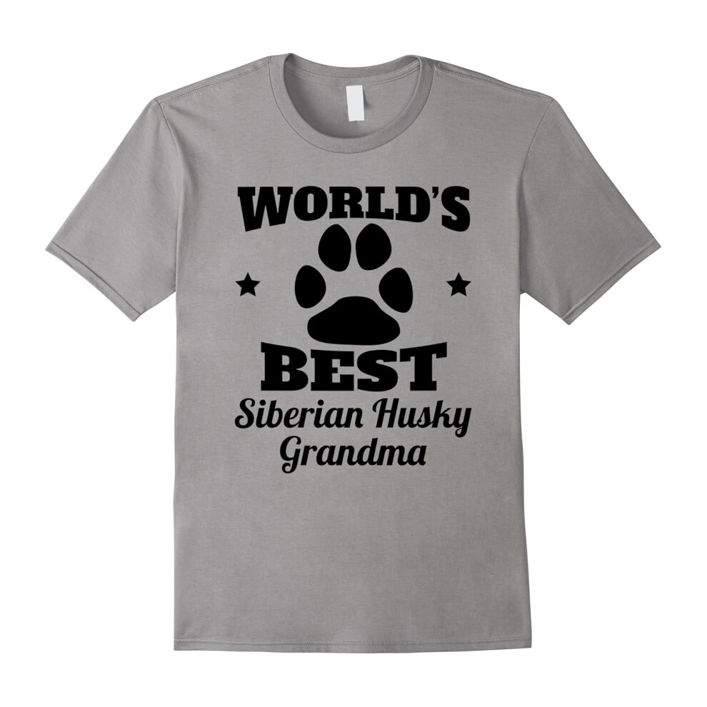 (S) World's Best Siberian Husky Grandma Dog Lover T-Shirt-Father's Day