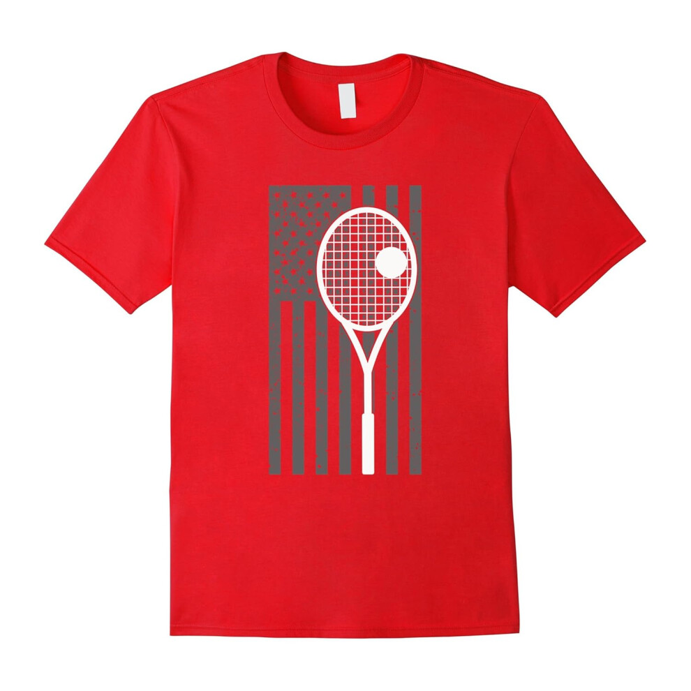 (L) American Flag Tennis Shirt â I Love Tennis T-Shirt-Father's Day