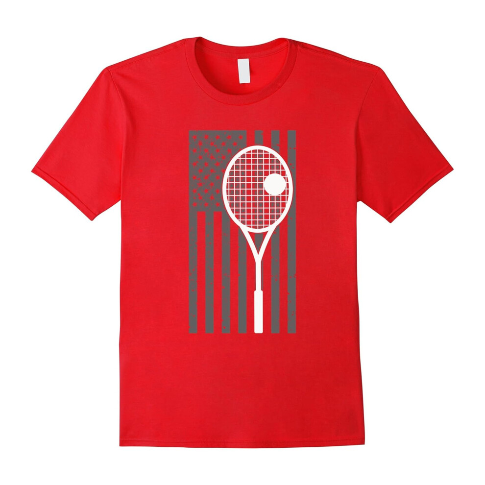 (M) American Flag Tennis Shirt â I Love Tennis T-Shirt-Father's Day