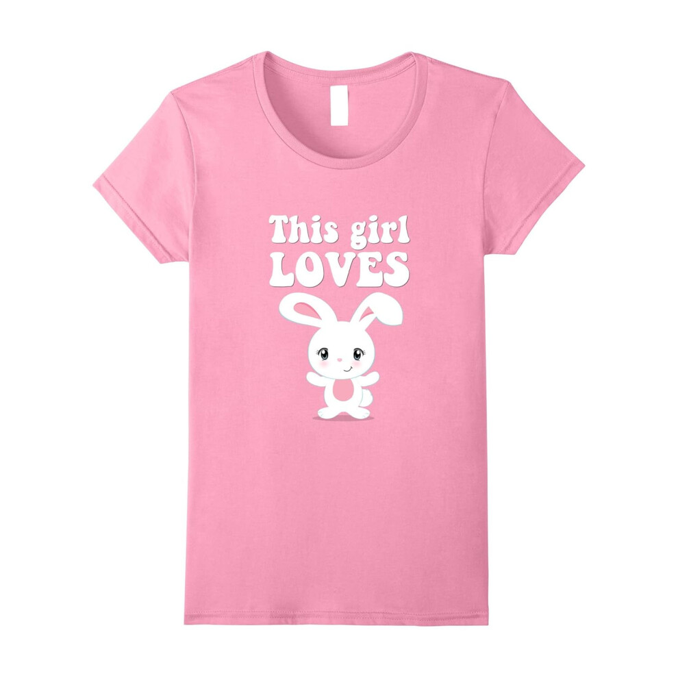 (M) This Girl Loves Bunnies Funny Anime Animal T-Shirt-Father's Day